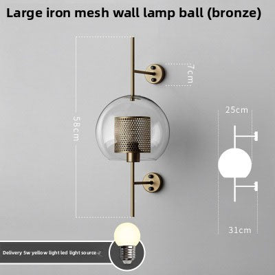 Nordic Glass Wall Lamp for Bedroom Living Room