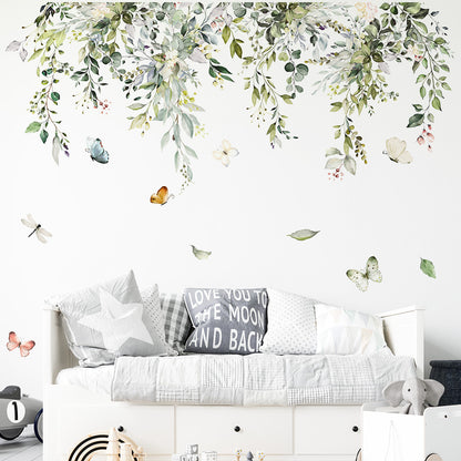 Nordic Green Leaf Wall Stickers