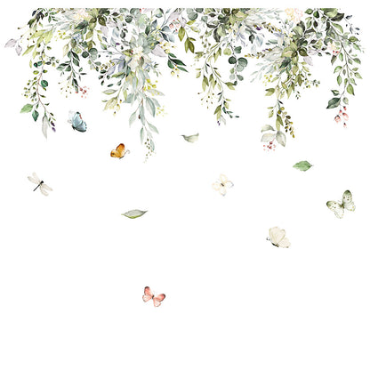 Nordic Green Leaf Wall Stickers