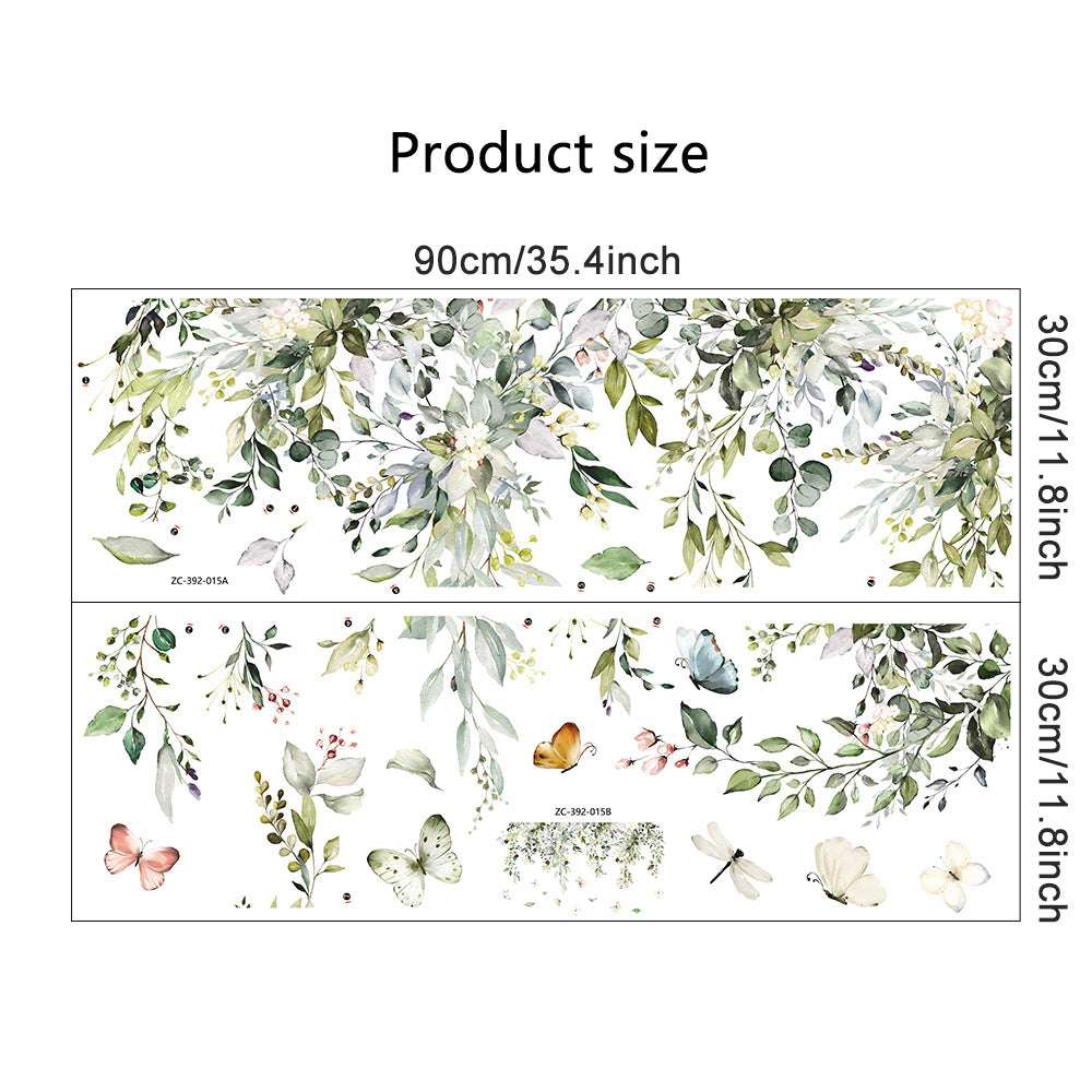 Nordic Green Leaf Wall Stickers