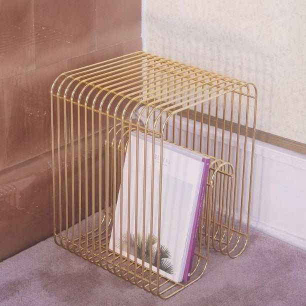 Nordic Iron Side Table with Storage