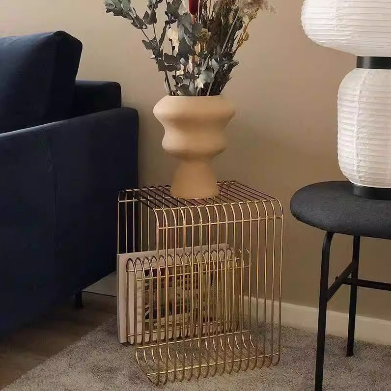 Nordic Iron Side Table with Storage