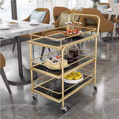 Nordic Metal Serving Cart with Wheels
