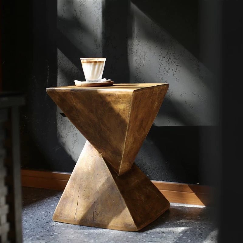 Nordic Minimalist Round Coffee Table Imitation Wood Grain
