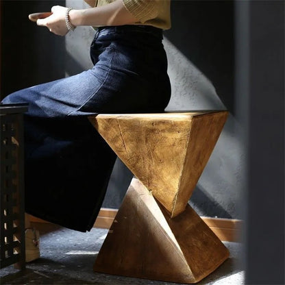 Nordic Minimalist Round Coffee Table Imitation Wood Grain