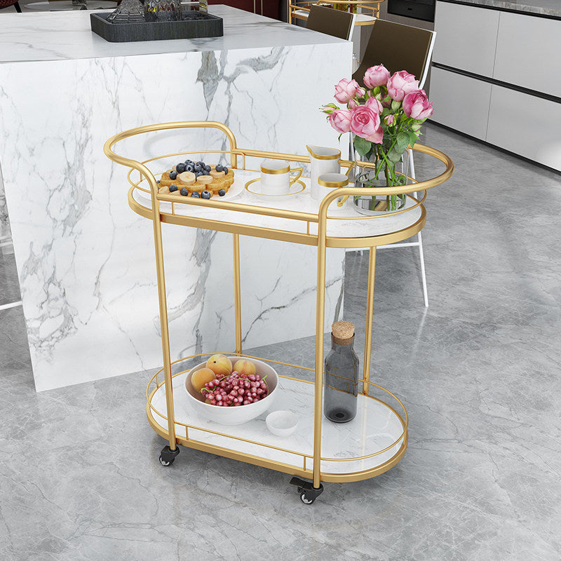 Nordic Mobile Serving Cart with Marble or Glass Top
