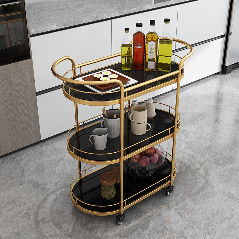 Nordic Mobile Serving Cart with Marble or Glass Top