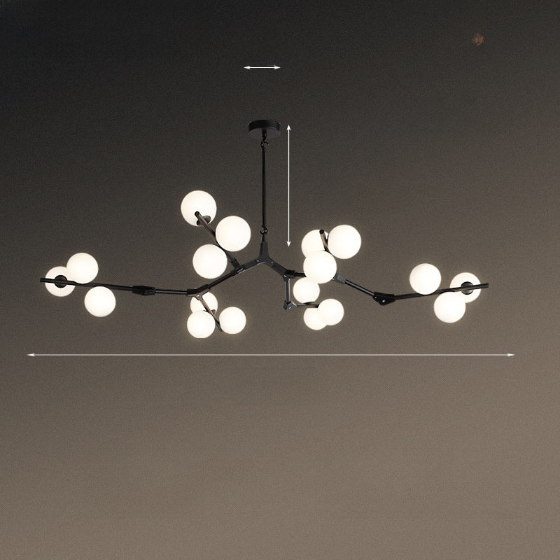 Nordic Modern Iron Glass Chandelier