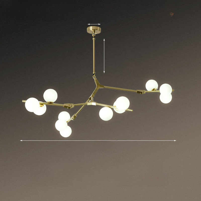 Nordic Modern Iron Glass Chandelier