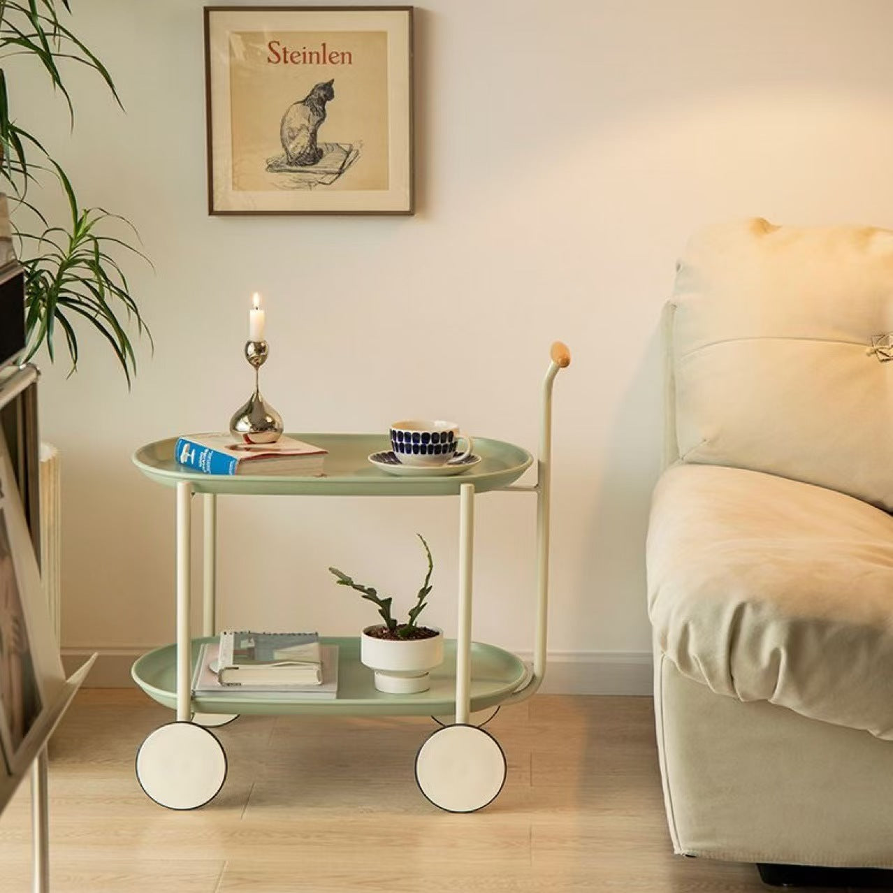 Nordic Movable Storage Side Table