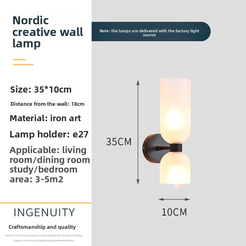 Nordic post-modern wall lamp retro wall lamp up and down lighting bedside lamp bed and breakfast hotel personalized wall lamp