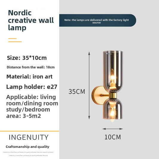Nordic post-modern wall lamp retro wall lamp up and down lighting bedside lamp bed and breakfast hotel personalized wall lamp
