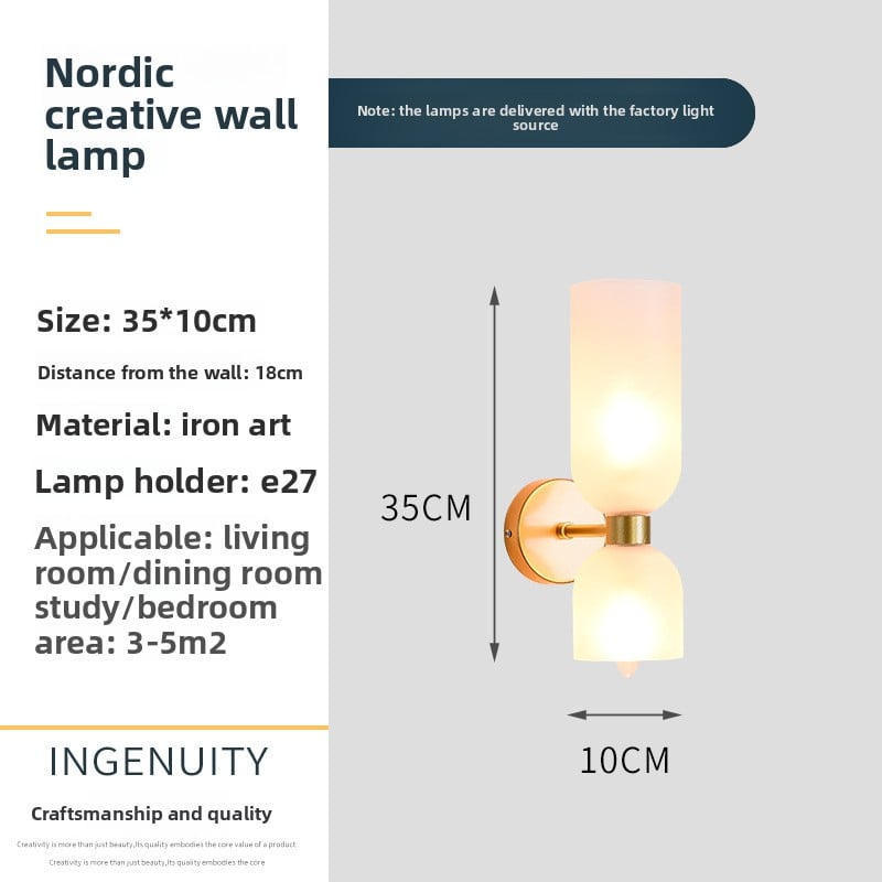 Nordic post-modern wall lamp retro wall lamp up and down lighting bedside lamp bed and breakfast hotel personalized wall lamp