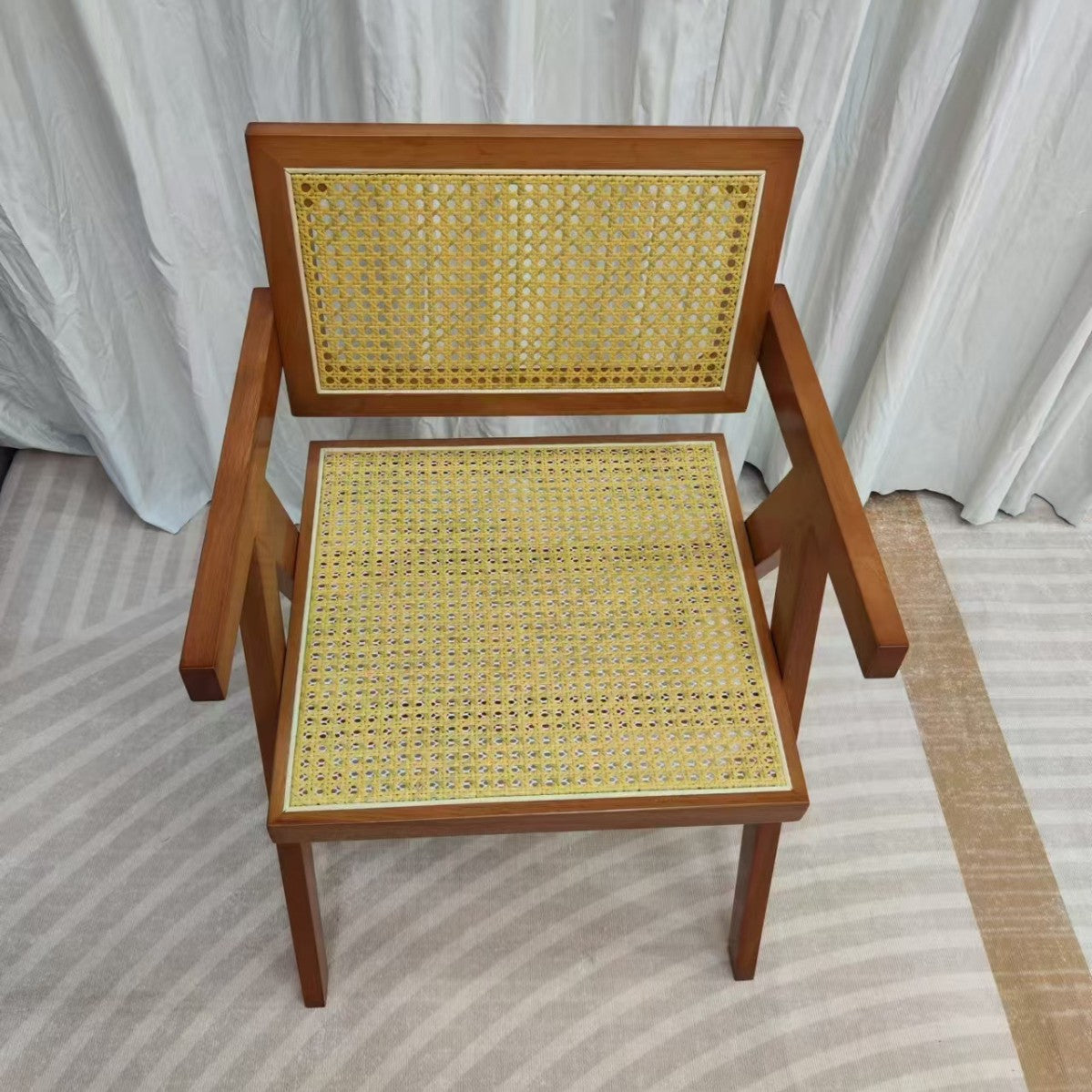 Nordic Solid Wood Rattan Backrest Dining Chair