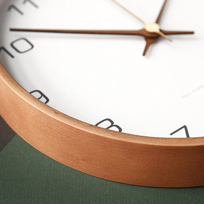Nordic Solid Wood Wall Clock Living Room Modern Simple Creative Clock Chinese Style Bedroom Clock Stylish Distinctive Home Watch
