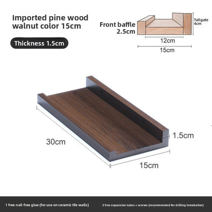 Nordic Solid Wood Wall Shelf