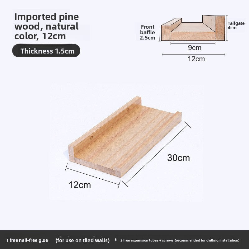 Nordic Solid Wood Wall Shelf