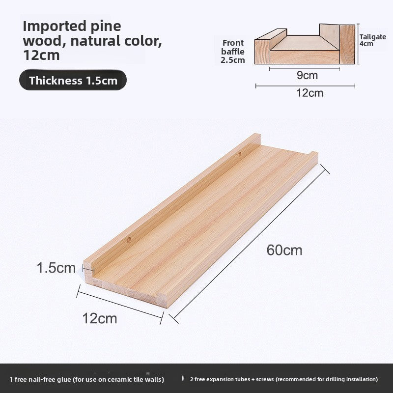 Nordic Solid Wood Wall Shelf