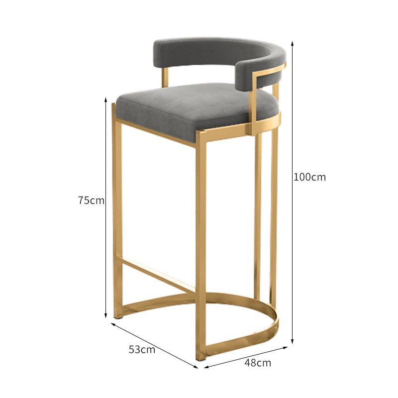 Nordic Style Bar Chair with Backrest