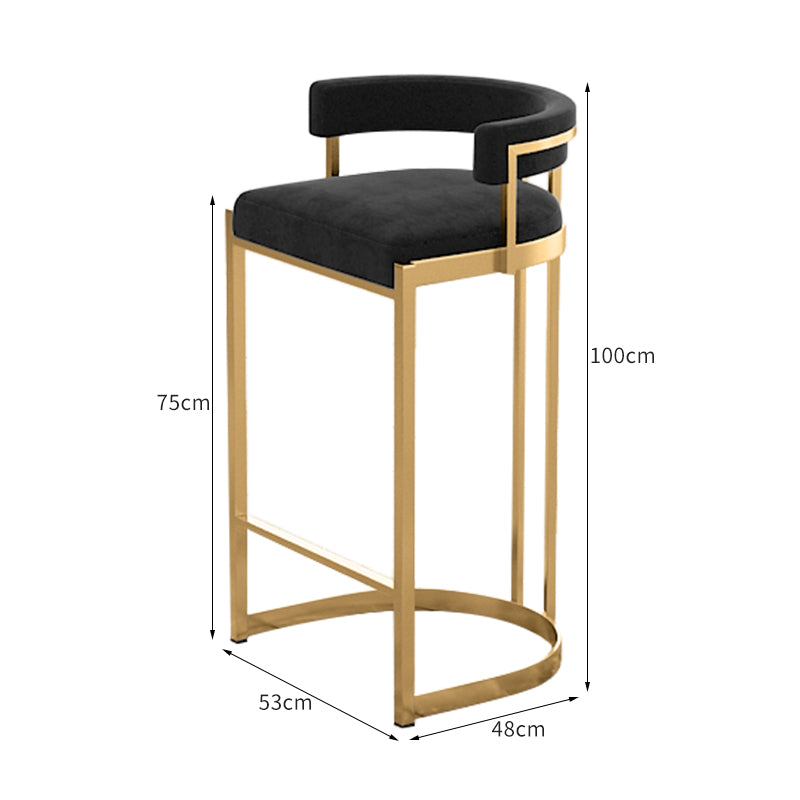 Nordic Style Bar Chair with Backrest
