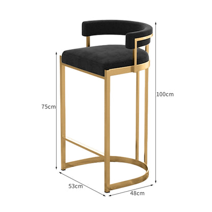 Nordic Style Bar Chair with Backrest