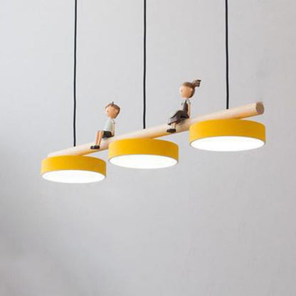 Nordic Style LED Dining Chandelier with Bird Decor