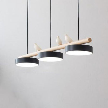 Nordic Style LED Dining Chandelier with Bird Decor
