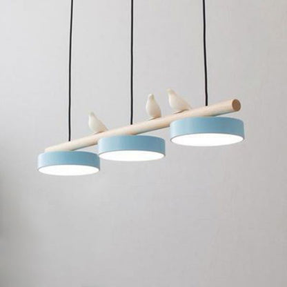 Nordic Style LED Dining Chandelier with Bird Decor