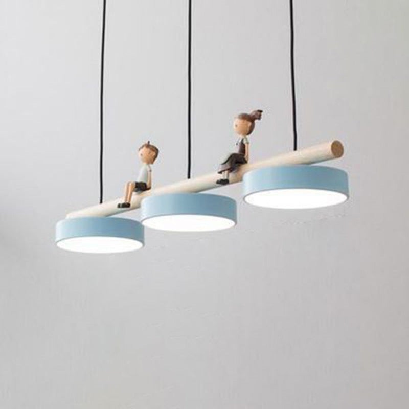Nordic Style LED Dining Chandelier with Bird Decor