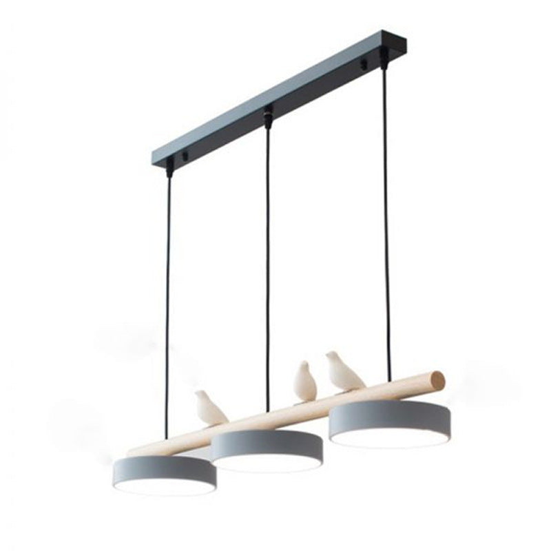 Nordic Style LED Dining Chandelier with Bird Decor