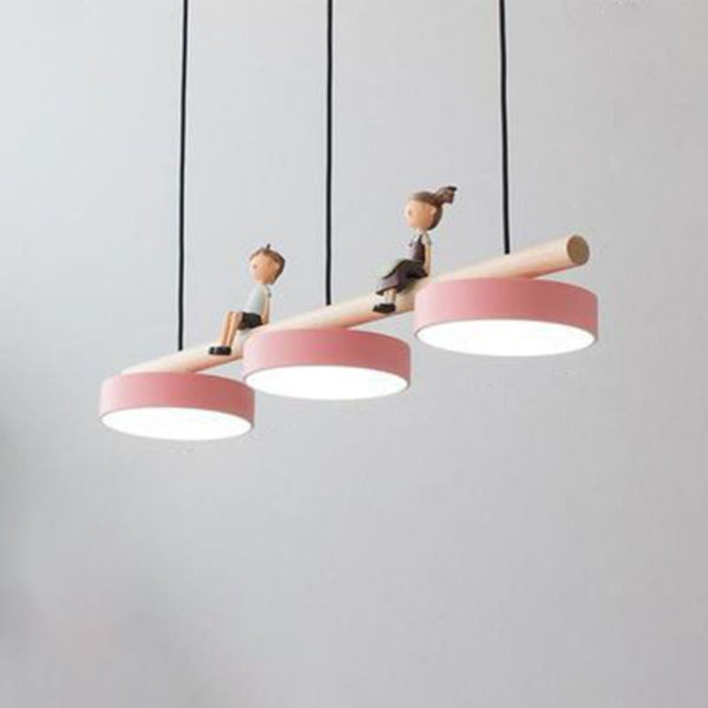 Nordic Style LED Dining Chandelier with Bird Decor
