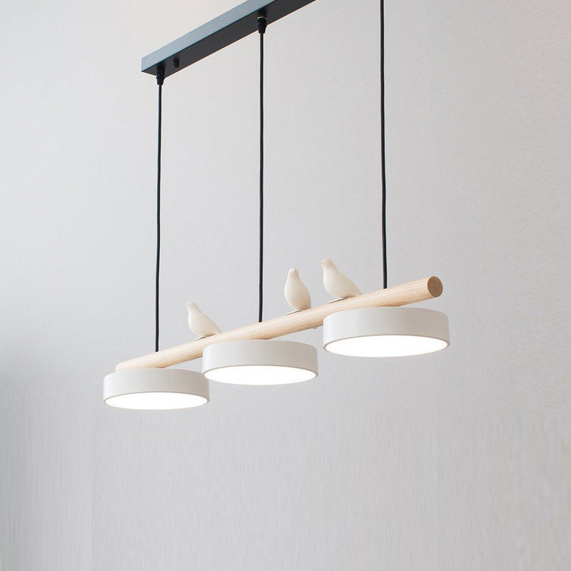 Nordic Style LED Dining Chandelier with Bird Decor