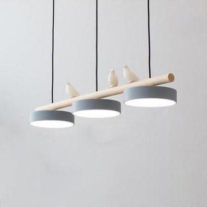 Nordic Style LED Dining Chandelier with Bird Decor