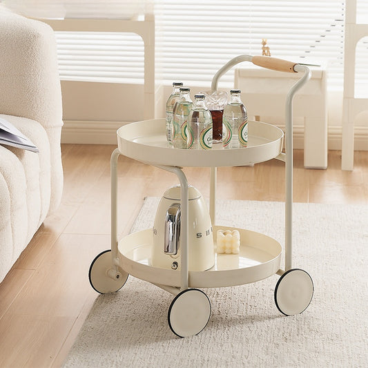 Nordic Style Small Tea Table with Storage and Wheels