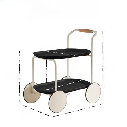 Nordic Style Small Tea Table with Storage and Wheels