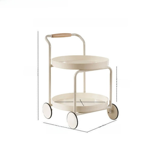 Nordic Style Small Tea Table with Storage and Wheels