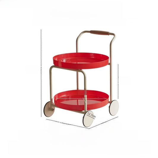 Nordic Style Small Tea Table with Storage and Wheels