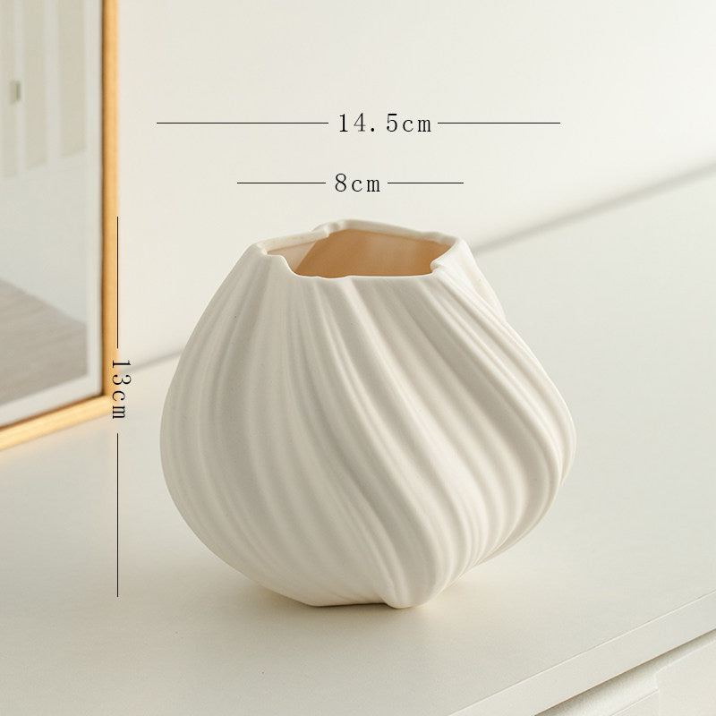 Nordic White Ceramic Dried Flower Vase