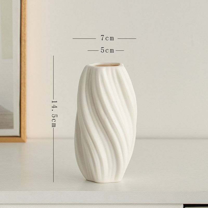Nordic White Ceramic Dried Flower Vase