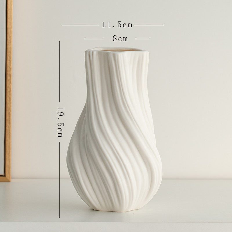 Nordic White Ceramic Dried Flower Vase