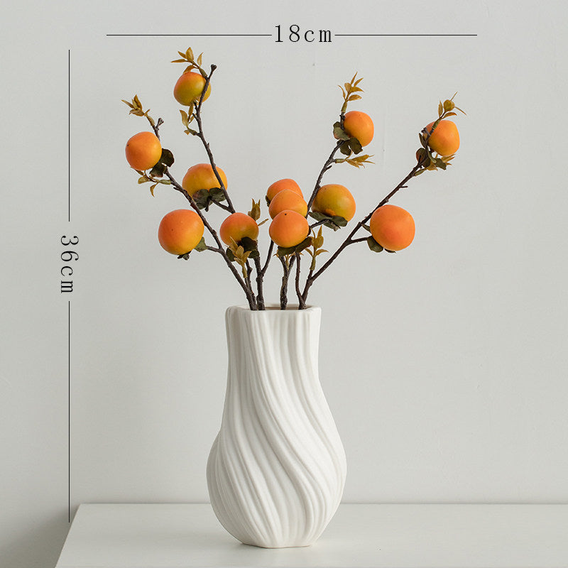 Nordic White Ceramic Dried Flower Vase