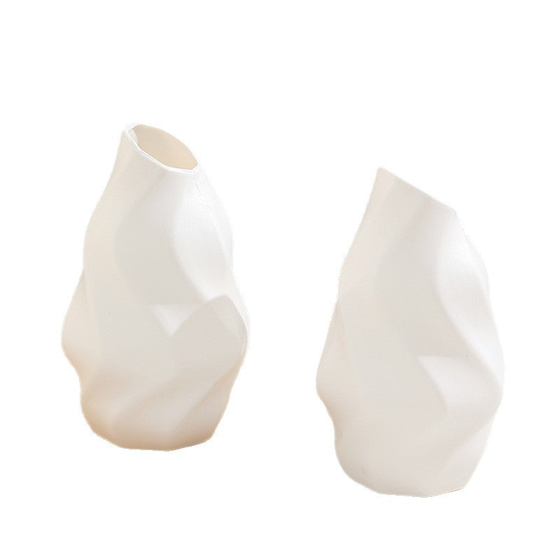 Nordic White Plastic Vase for Home Decor