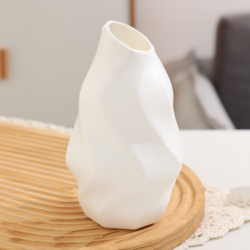 Nordic White Plastic Vase for Home Decor