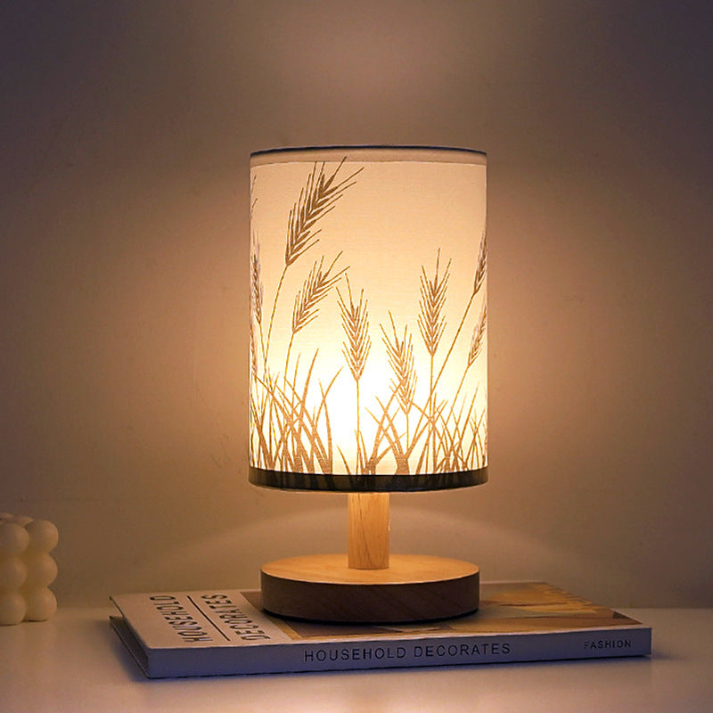 Nordic Wood Fabric USB Table Lamp with Remote Dimming