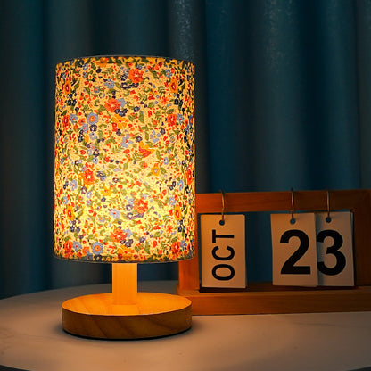 Nordic Wood Fabric USB Table Lamp with Remote Dimming
