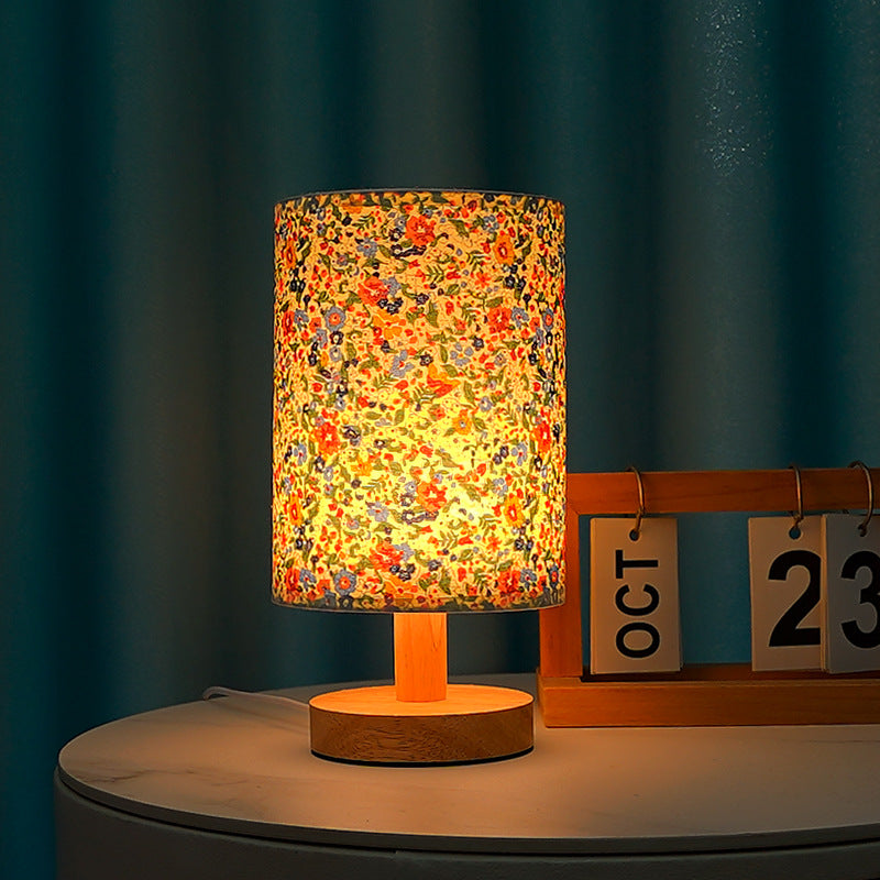 Nordic Wood Fabric USB Table Lamp with Remote Dimming
