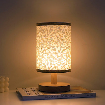 Nordic Wood Fabric USB Table Lamp with Remote Dimming