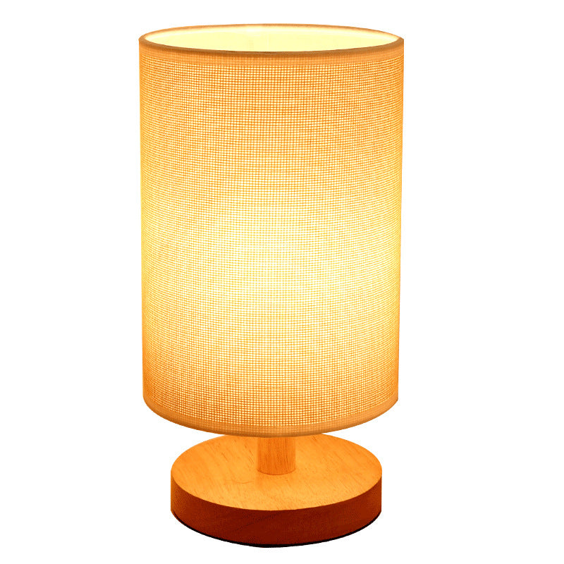 Nordic Wood Fabric USB Table Lamp with Remote Dimming