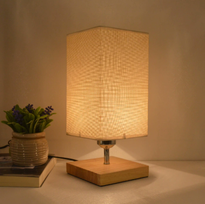 Nordic Wood Table Lamp with Linen Shade