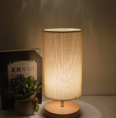 Nordic Wood Table Lamp with Linen Shade